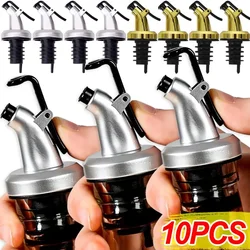 1/10x Oil Bottle Stopper Rubber Lock Plug Seal Leak-proof Food Grade Plastic Nozzle Sprayer Wine Vinegar Spouts Kitchen Tools