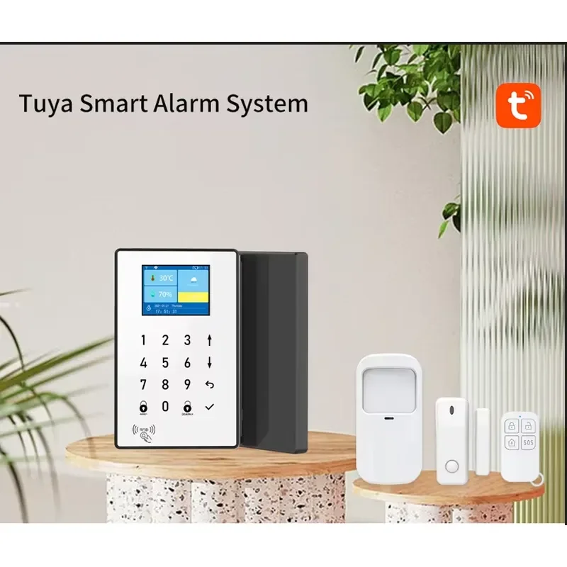 Tuya Smart Home Security Kit With Touchscreen Keypad RFID Tags Remote Controls And Motion Sensor