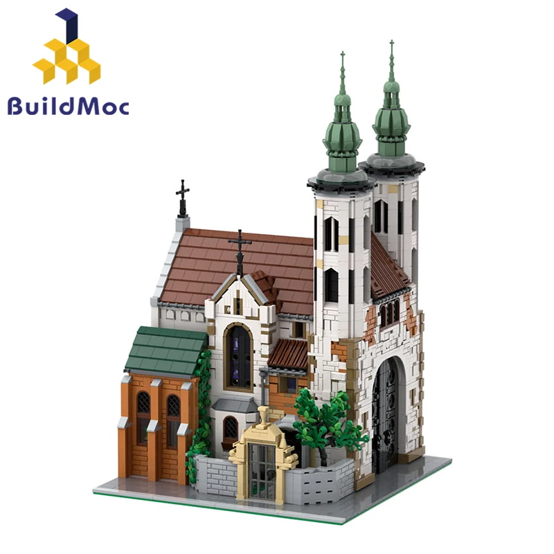 

MOC Famous Retro Andriivska House Andrew's Church Building Blocks Set Architecture Cathedral Bricks Toys Children Birthday Gifts