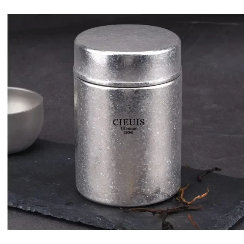 260ML Titanium Storage Canister Can Tea Coffee Beans Sealed Jar Camp Supplies Picnic Travel Tableware Teaware Utensils