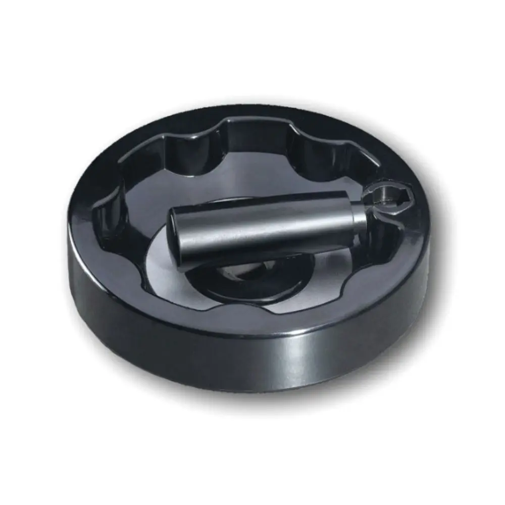 Pegangan Rocker Roda Tangan Lipat Hitam Pegangan Gelombang Internal Pegangan Putar Bulat Kue Roda Tangan Bakelite