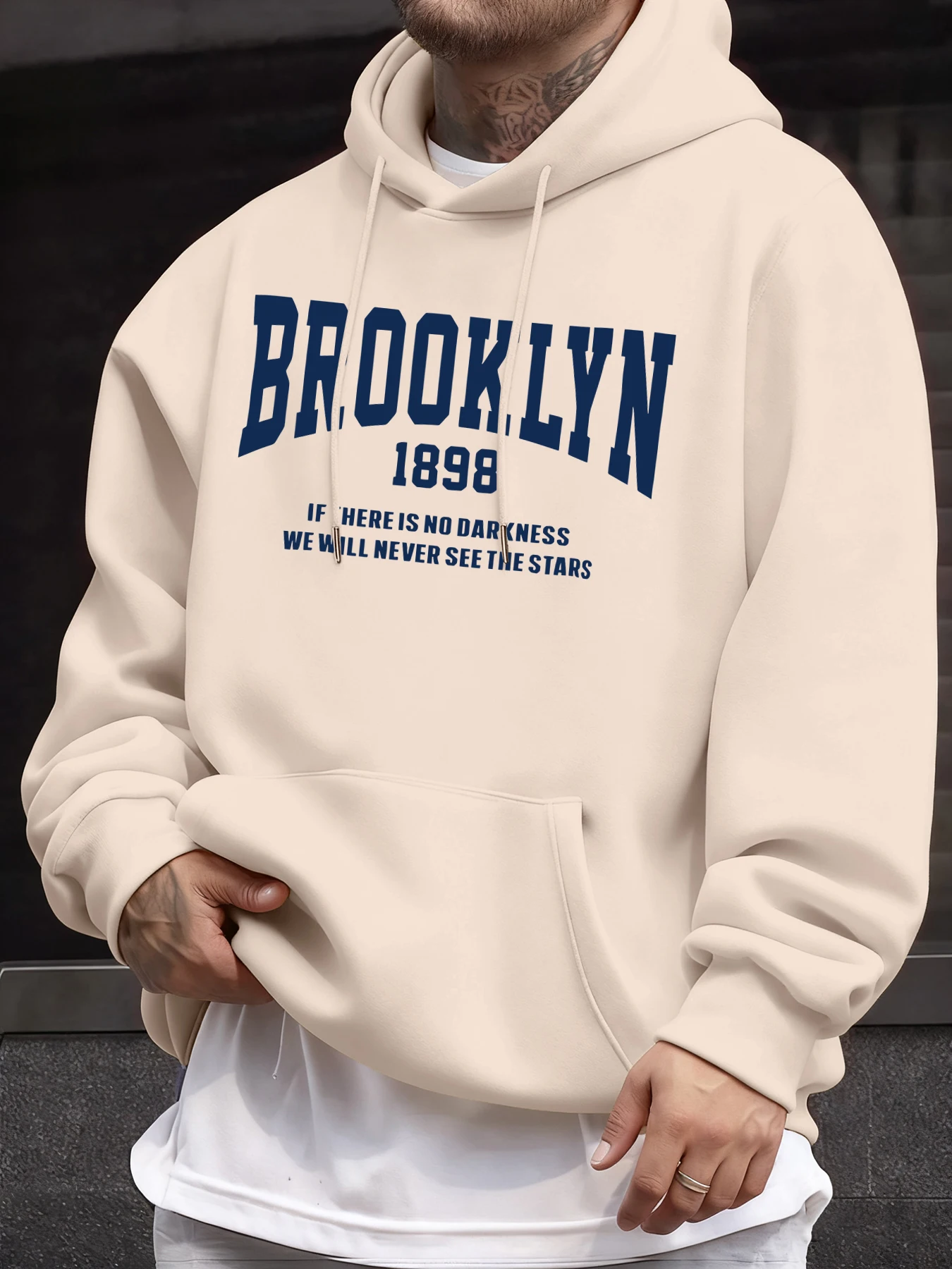 Brooklyn New York 1898, bedruckt, Herren-Pullover, Vintage, warm, modisch, Hoodies, lässig, weiche Kleidung, Unisex, Fleece, Hip-Hop, langärmelig