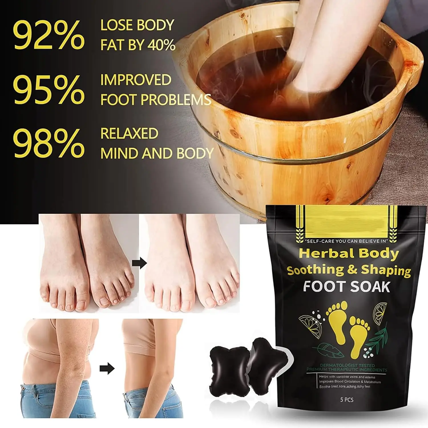 50Pcs Herbal Detox Cleansing Foot Soak Beads, Natural Relaxing Massage for Men and Women - view 6