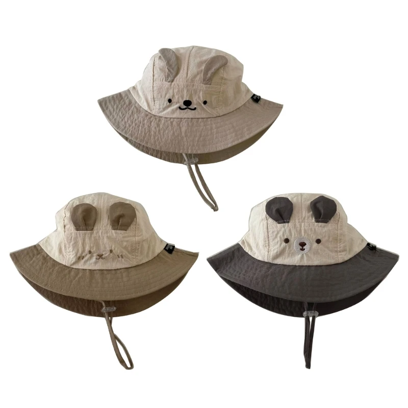 Baby Fisherman Hat Cartoon Basin Caps Bear Pattern Bucket Hats Spring Summer Quick Drying Sun Protections Caps