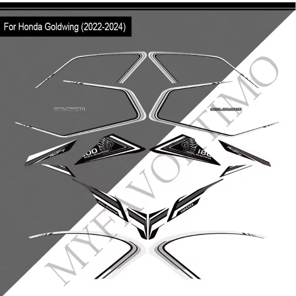 

Для Honda Goldwing Gold wing GL1800 F6B Tour Protector Tank Pad Grips Газовый комплект Коленный обтекатель Наклейки на крыло Наклейки 2022-2024