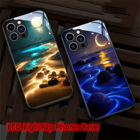 Punk Design Luminous LED Call Light Flash Up Phone Case For Samsung S25 S24 S23 S22 S21 S20 FE Note 10 20 Plus Ultra A54 A14 A16