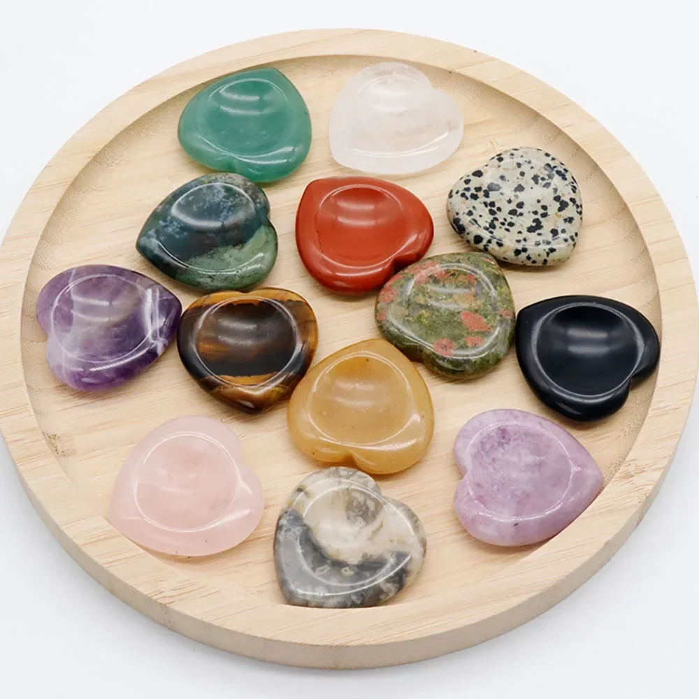 

Thumb Worry Stones for Anxiety Natural Green Aventurine Heart Gemstone Pocket Stones Reiki Healing Crystals Meditation Gifts