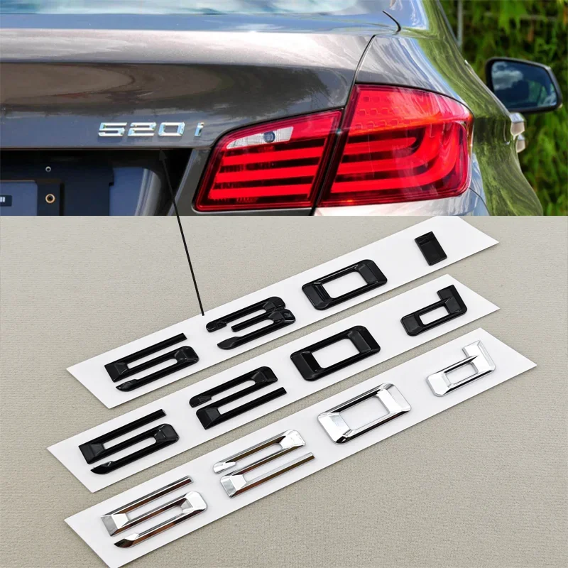 3D ABS Car Letters Logo 520i 530i 540i Rear Trunk Badge Sticker Decals For BMW 5 Series 520i 530i 540i G30 Auto Tail Marking