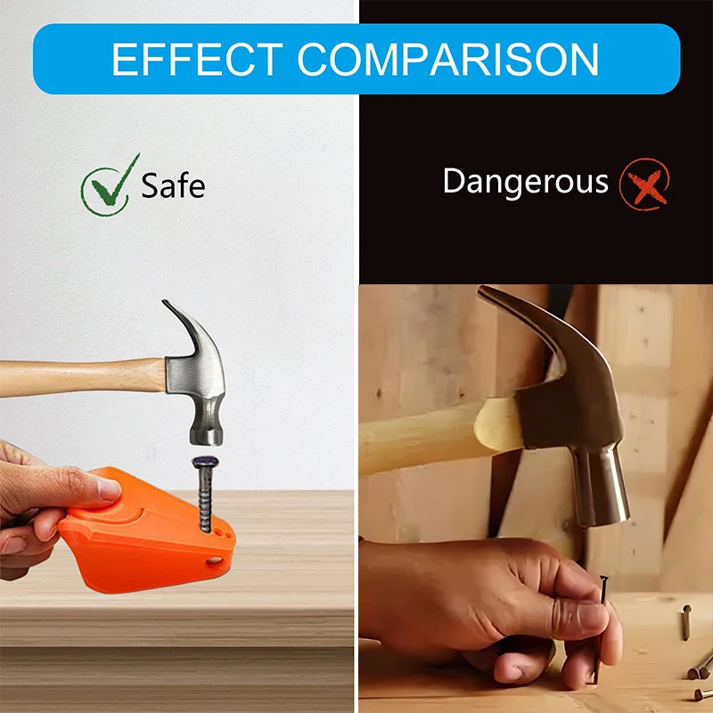 Herramienta ergonómica de alineación de fijación de clavos con protector para martillar de precisión, mejoras para el hogar y carpentería, tamaño de bolsillo