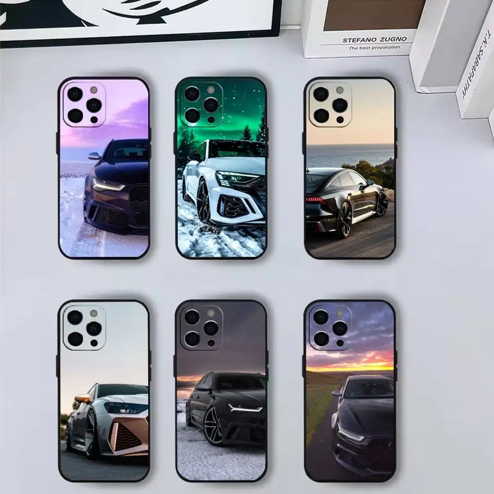 

AD Sports A-A-udis R-RS CarS Phone Case For iPhone 17,16,15,14,13,12,11 Plus,Pro Max,XS,Soft Silicone Black Cover