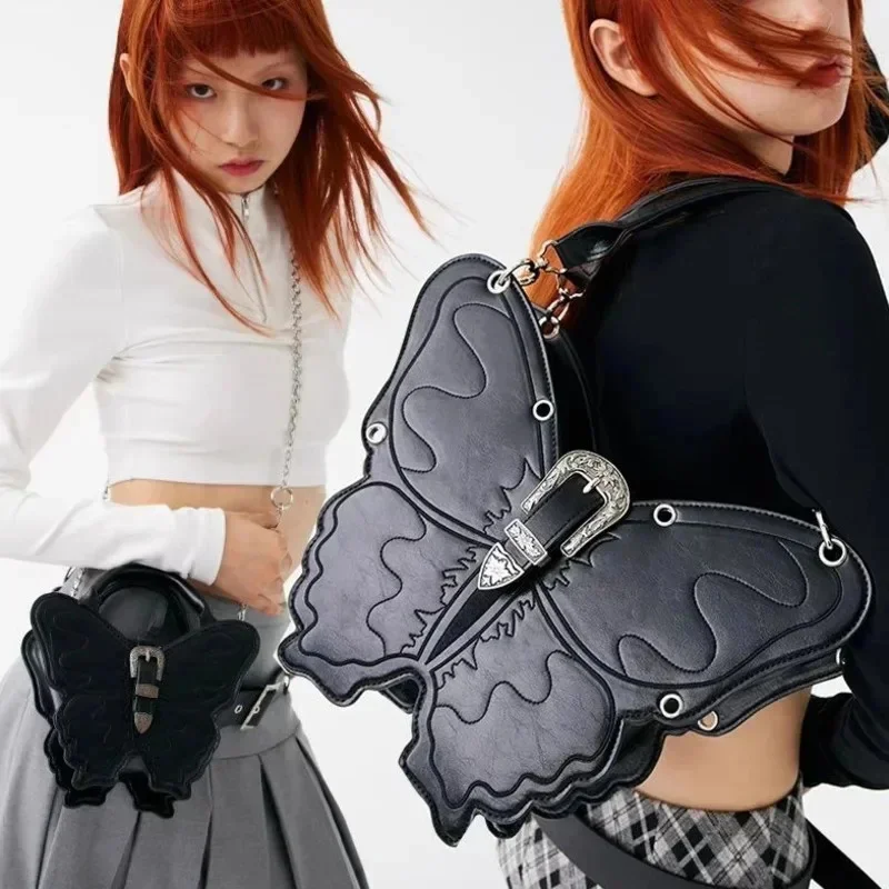 

Y2K сумка-бабочка женская сумка-убийца в стиле панк ручная сумка через плечо милая девушка нерегулярный съемный стереоскопический рюкзак новый