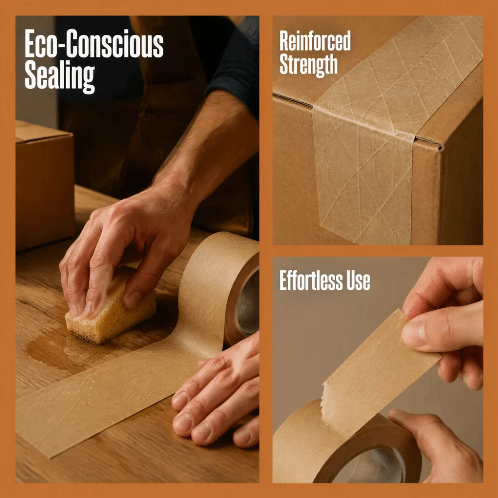 2pcs Strong Adhesion Kraft Paper Tape Writeable Surface 2.75