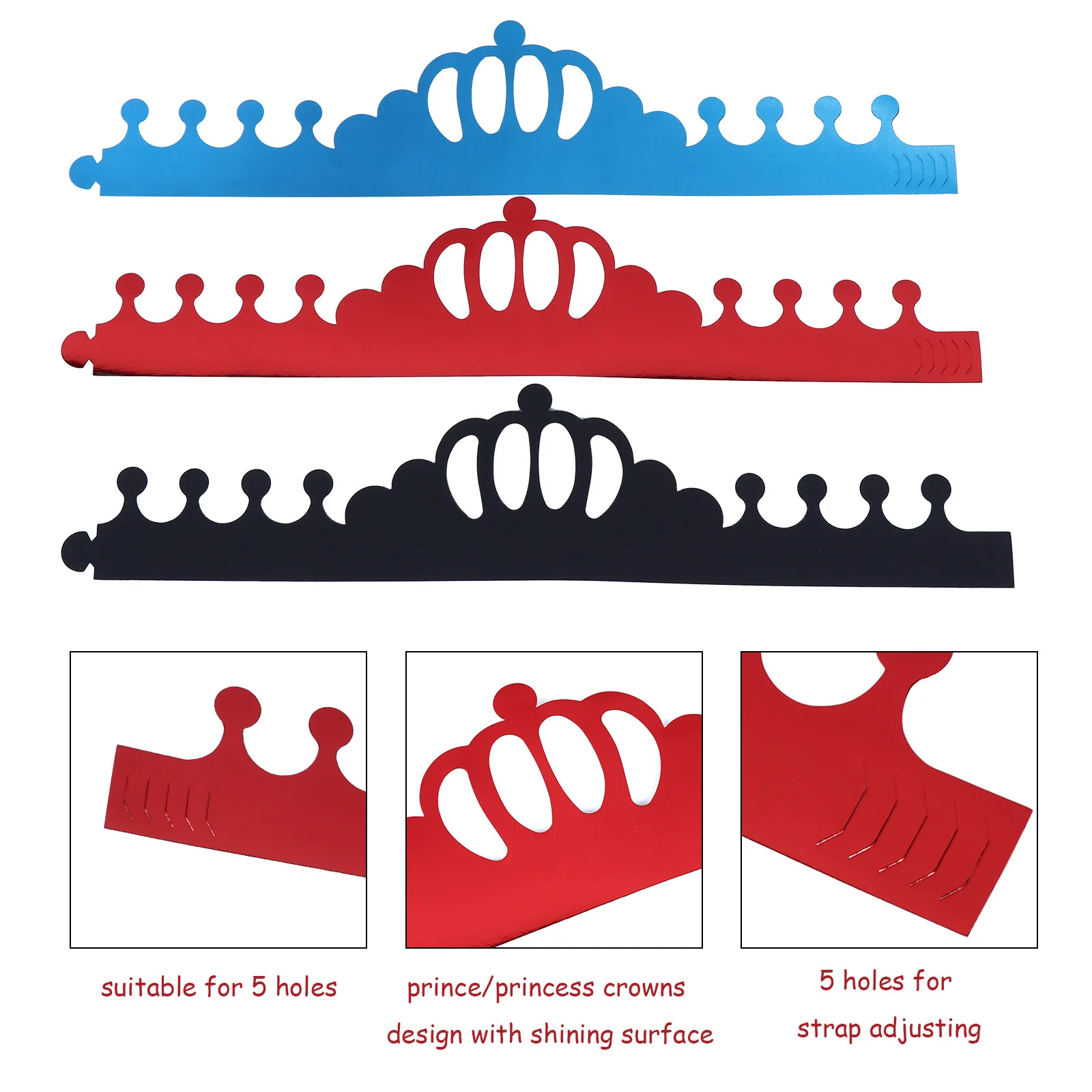 

30Pcs Birthday Party Hats Crowns Fun Colorful Paper Material Adult Party Supplies Crown Birthday Hat