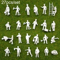 27PCS Model Railway Train People Figures HO OO Gauge 20mm For Diorama Railway Train Scene Layout Kit