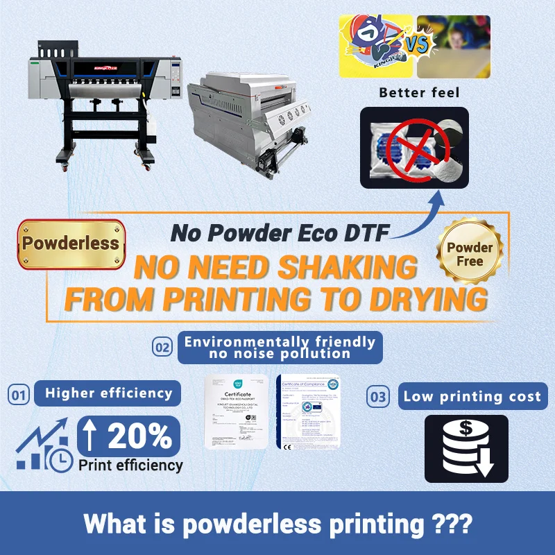 kingjet 604 New dtf no powder printer powder less dtf inkjet printers 68cm impresora dtf machines