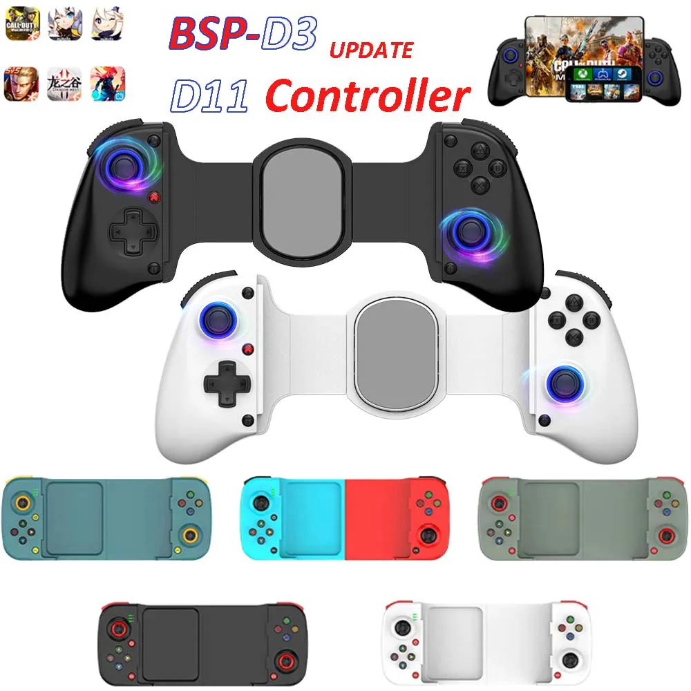 BSP-D3 Gamepad for Android/iOS Call of Duty D11 Mobile Phone Controller for Switch/Tablets Wireless Telescopic Joysticks for PC