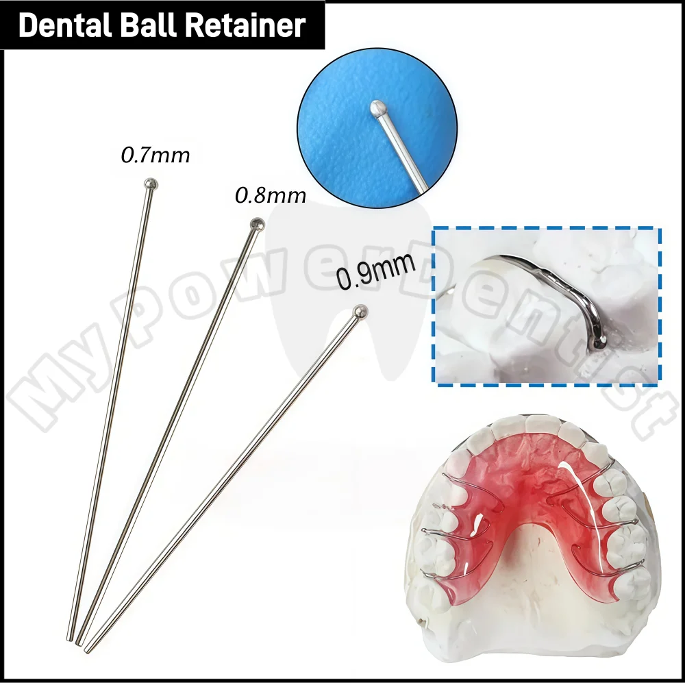 

Dental Ball Retainer Orthodontic Clasp Anchor Stainless Steel Ball Clasps Wire 0.7/0.8/0.9 Teeth Position Hold
