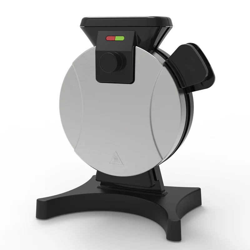 Stainless Steel Flip Waffle Maker with Nonstick Coating Baking Plates, Upright Storage, Indicator Light, for Household Breakfast