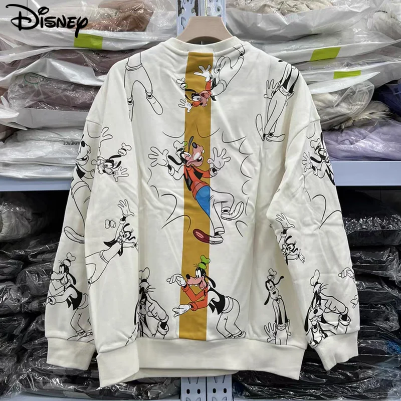 Disney 2024 New Arrival Fashion Autumn Cotton Loose O-neck Ins Couple Casual Cartoon Print Long Sleeve Sweatshirt