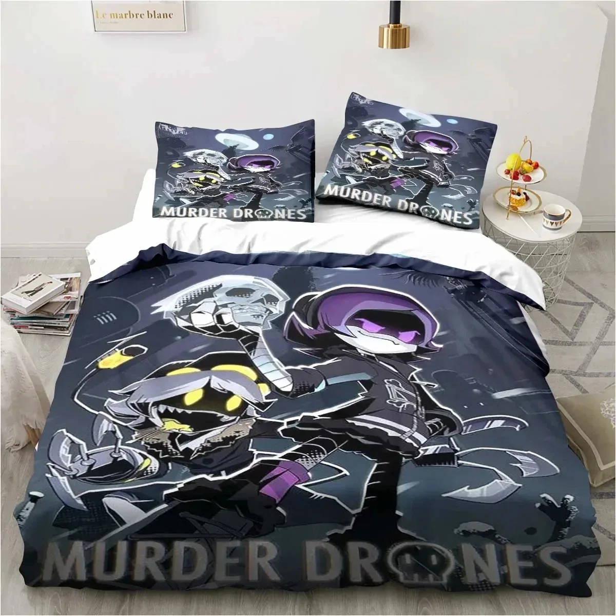 New 3D Print Murder-Drones Cartoon Bedding Set,Duvet Cover Bed Set Quilt Cover Pillowcase,King Queen Twin Size Boys Girls Adults