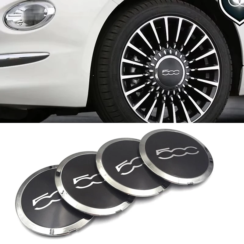 4 Piece for Fiat 500 C L X Hub Cap Wheel Cover Rim Cover Silver Chrome 51884863 133mm Hubcap Wheels Centre Hub Caps Set