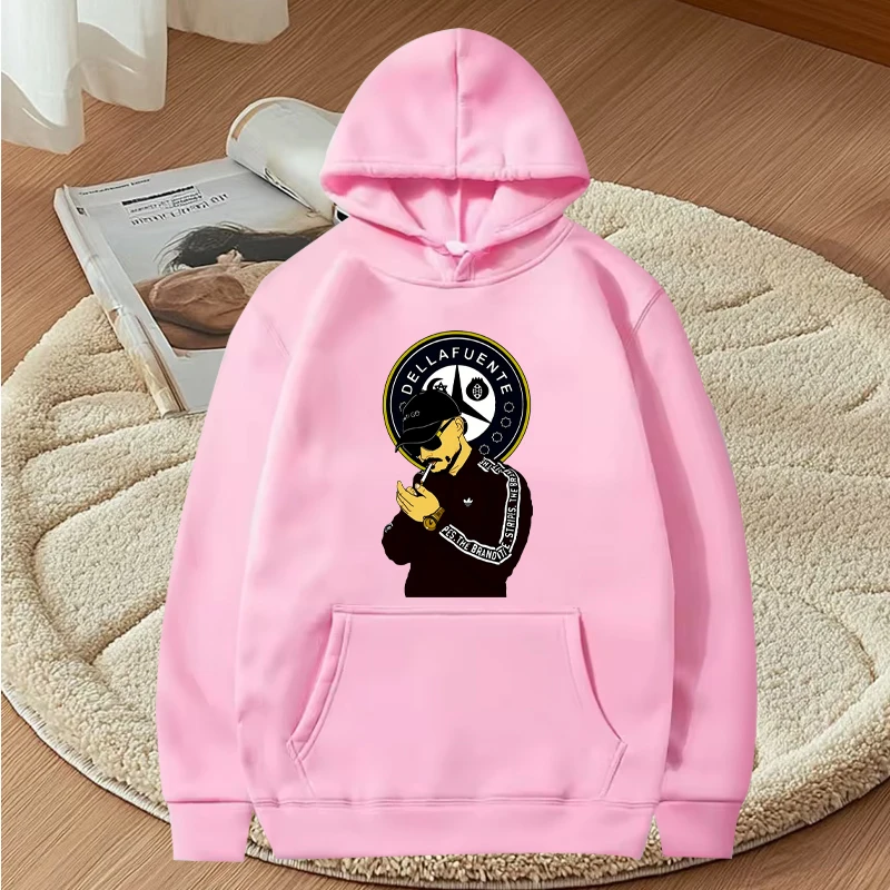 Dellafuente classic Oversized hoodie 2025 new men women fashion vintage Long sleeve Sweatshirt with print Graphics hoodie unisex