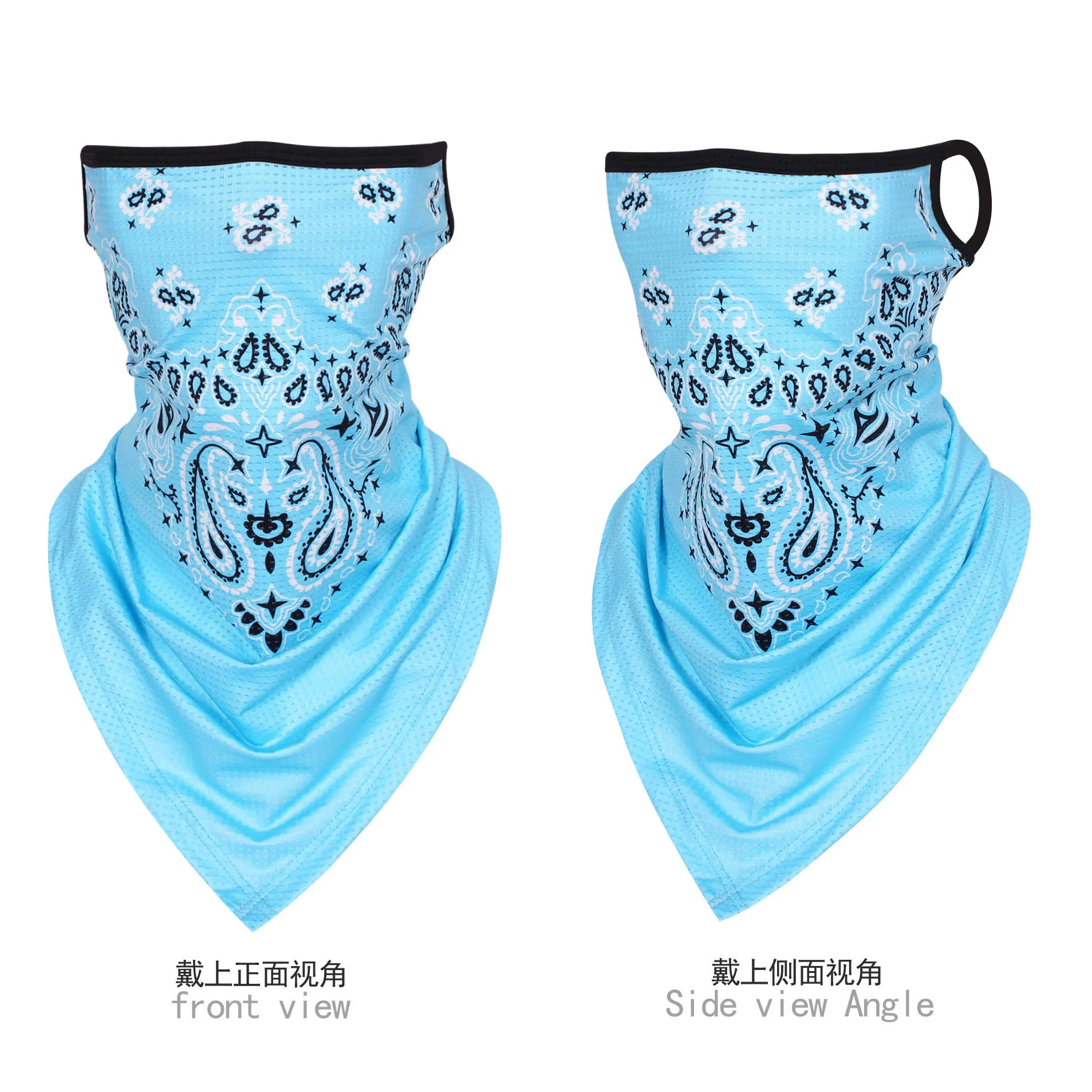 Multifunctional Motorcycle Paisley Bandana Wrap Hang-ear Face Tube Scarf Mask Windproof Sunscreen Cycling Neck Gaiter Cover