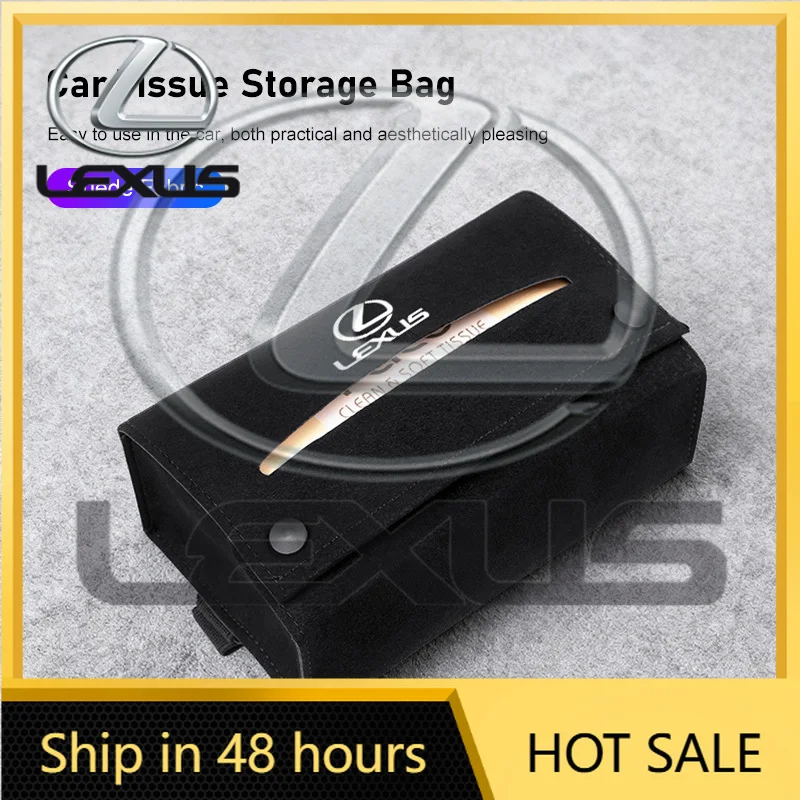 

2026 Hot Interior Stickers Car Tissue Box Suede Storage Bag Interior Accessories For Lexus F-SPORT ES RX NX LS UX LM LX GX LC RZ
