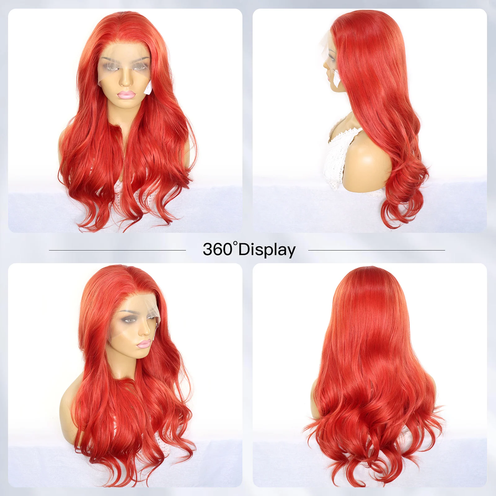 Orange Red 13x3 Synthetic Lace Front Wigs for Black Women Cosplay 26Inch Long Natural Wave Heat Resistant Fiber Lace Frontal Wig