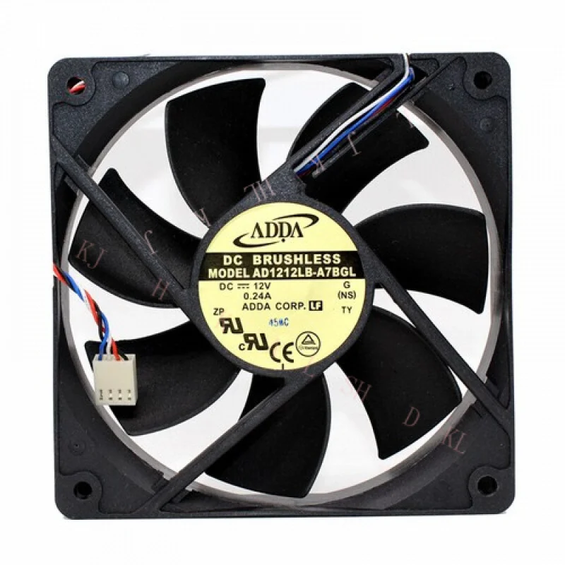 

N ДЛЯ ADDA 12CM AD1212LB-A7BGL DC 12 В 0,24 А 8050 куб. футов в минуту 120*120*25 мм 4-контактный охлаждающий вентилятор