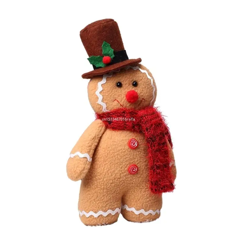 

Festival Home Ornament Plush GingerbreadMan Holiday Room Decor Party Props Dropship