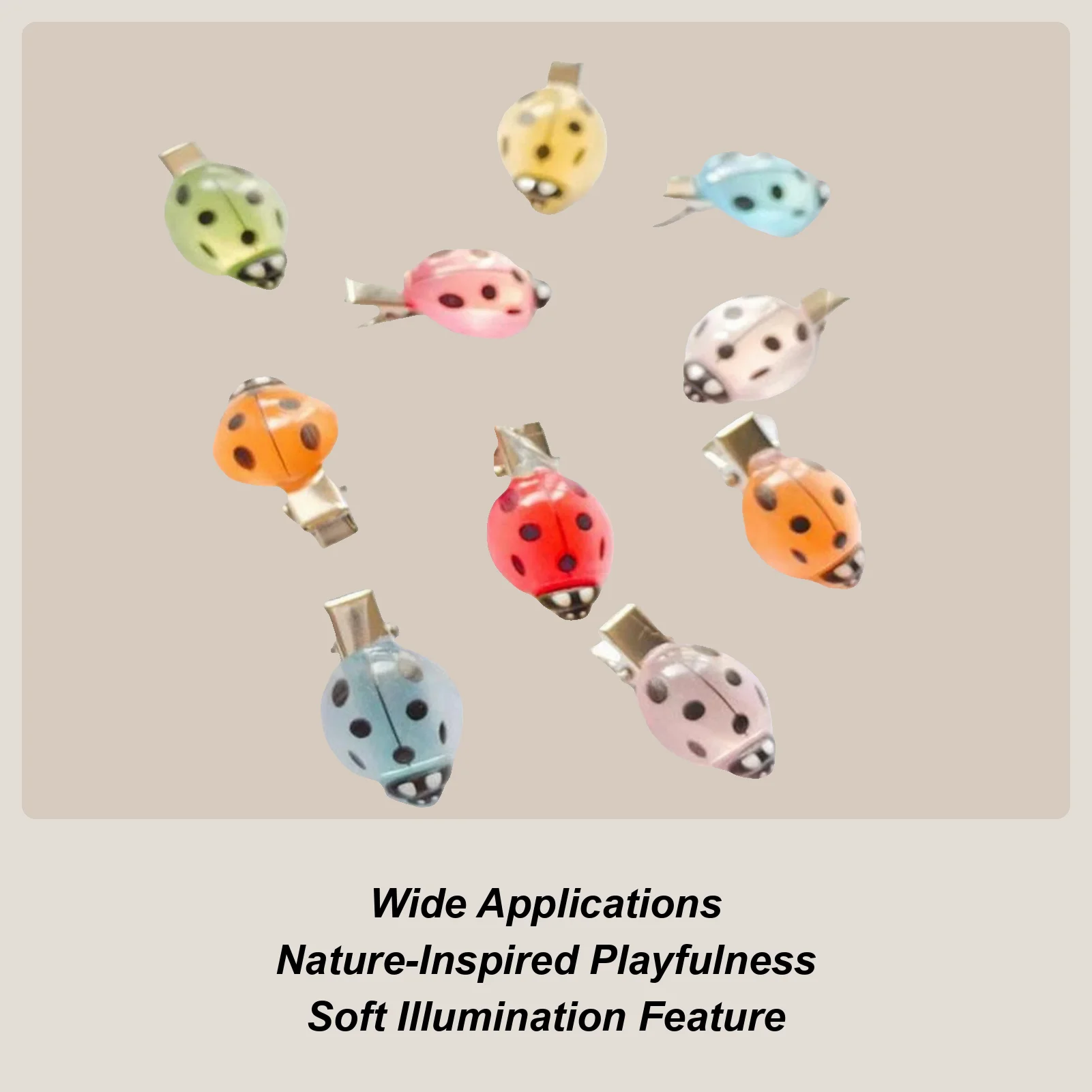 

Заколки с божьей коровкой, заколки для волос с божьей коровкой, 10 шт., светящиеся милые заколки для укладки волос для подростков, детей, девочек, свиданий, вечеринки, школы на открытом воздухе