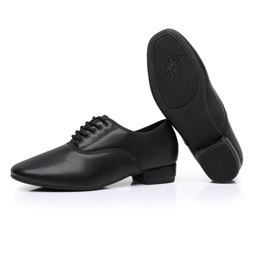 حذاء رياضي عصري لموسيقى الجاز احترافي أسود أكسفورد من البولي يوريثان حذاء السالسا اللاتيني العلوي مقاس كبير بكعب منخفض حذاء رقص التانغو