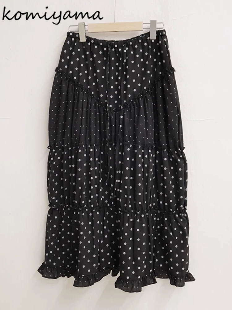 

Контрастная волнистая юбка, корейские милые юбки-торты, новые милые Faldas с высокой эластичной резинкой на талии, Ropa Mujer, женская одежда на шнуровке 2025, женская одежда