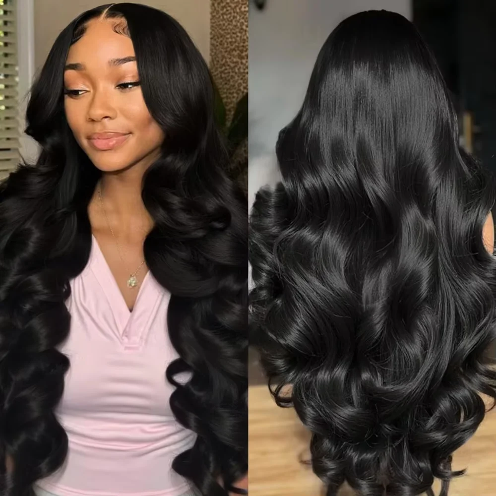 13x6 Lace Front Body Wave Wig Black Pearl HD Transparent Pre Plucked Human Hair Natural Waves 13x6 Body Wave Lace Front Wig With Drawstring 13x4 Full Lace Frontal Human Hair Wig for Black Women