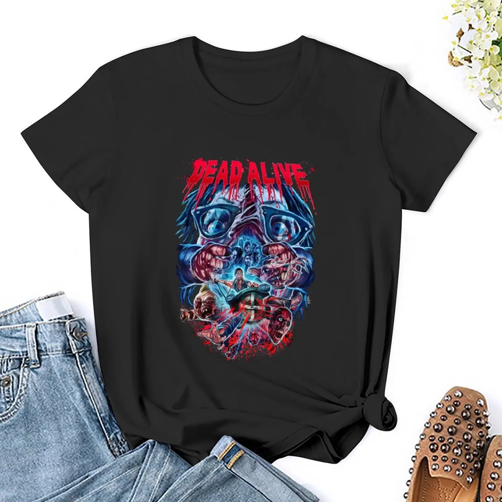 Braindead Gore Horror Movie T-Shirt anime clothes graphics Blouse Female clothing t shirts for Womens