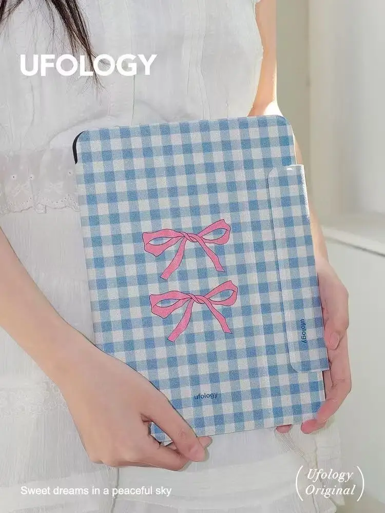 

Оригинальный синий клетчатый узор подходит для защитного чехла iPad, магнитного универсального чехла.