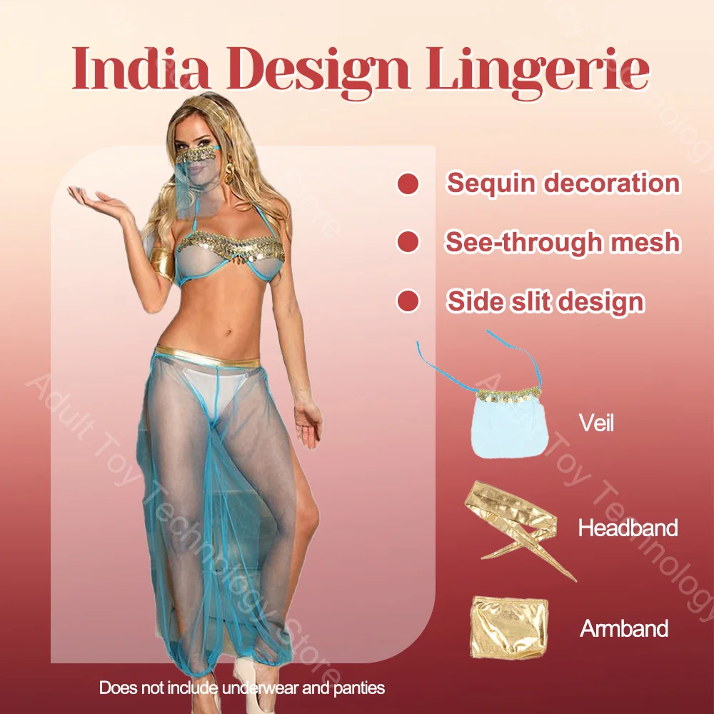 

Прозрачная сетка Индийский дизайн ​ Сексуальное женское белье ​ для женщин, прозрачное сетчатое эротическое белье, ночная рубашка Babydoll, платье для косплея для взрослых