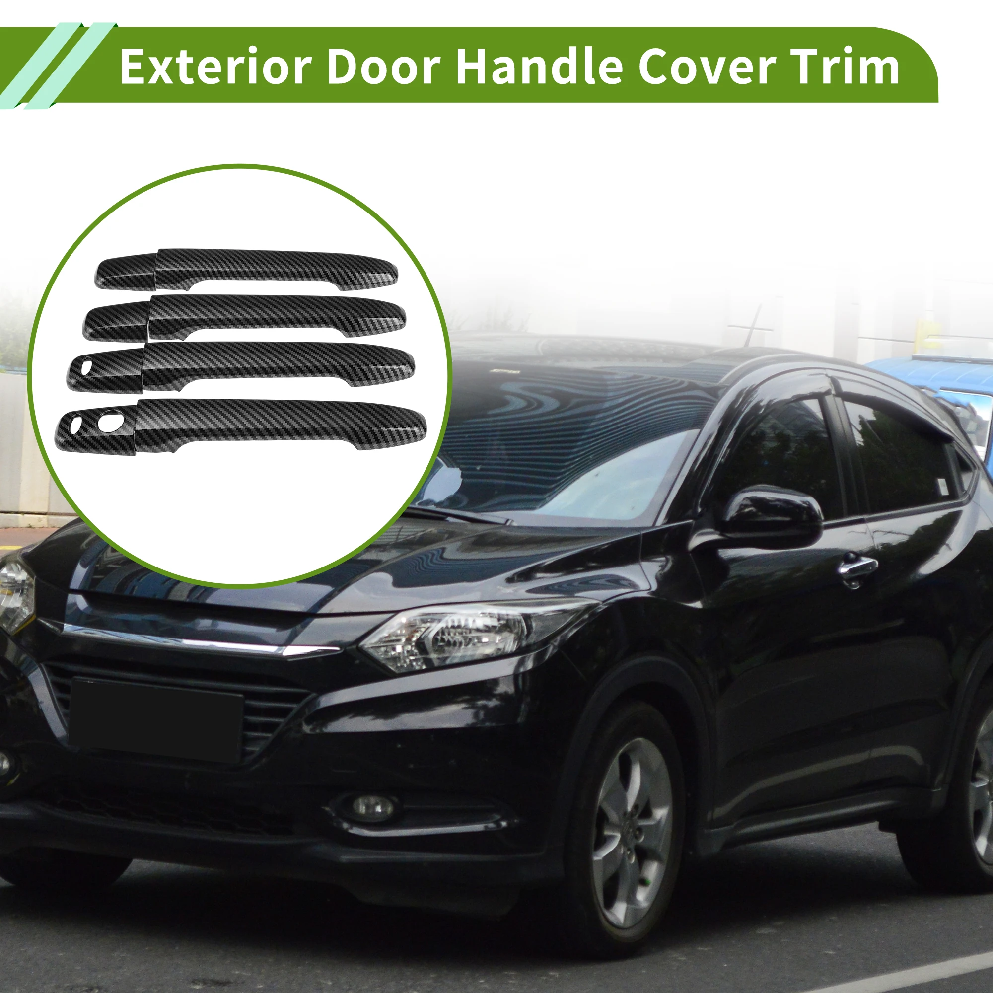 

Накладка на ручку наружной двери UXCELL, левая/правая, для Honda HR-V 2016-2020, черный карбон