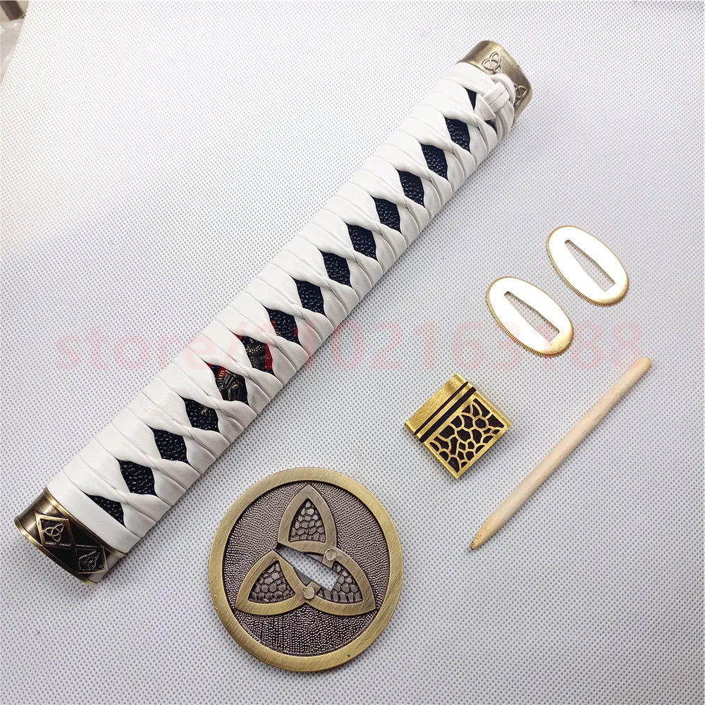 26cm Tsuka Handle Hilt Alloy Tsuba Handguard Guard Brass Habaki Seppa For Japanese Real Japan Samurai Katana Sword Fittings New