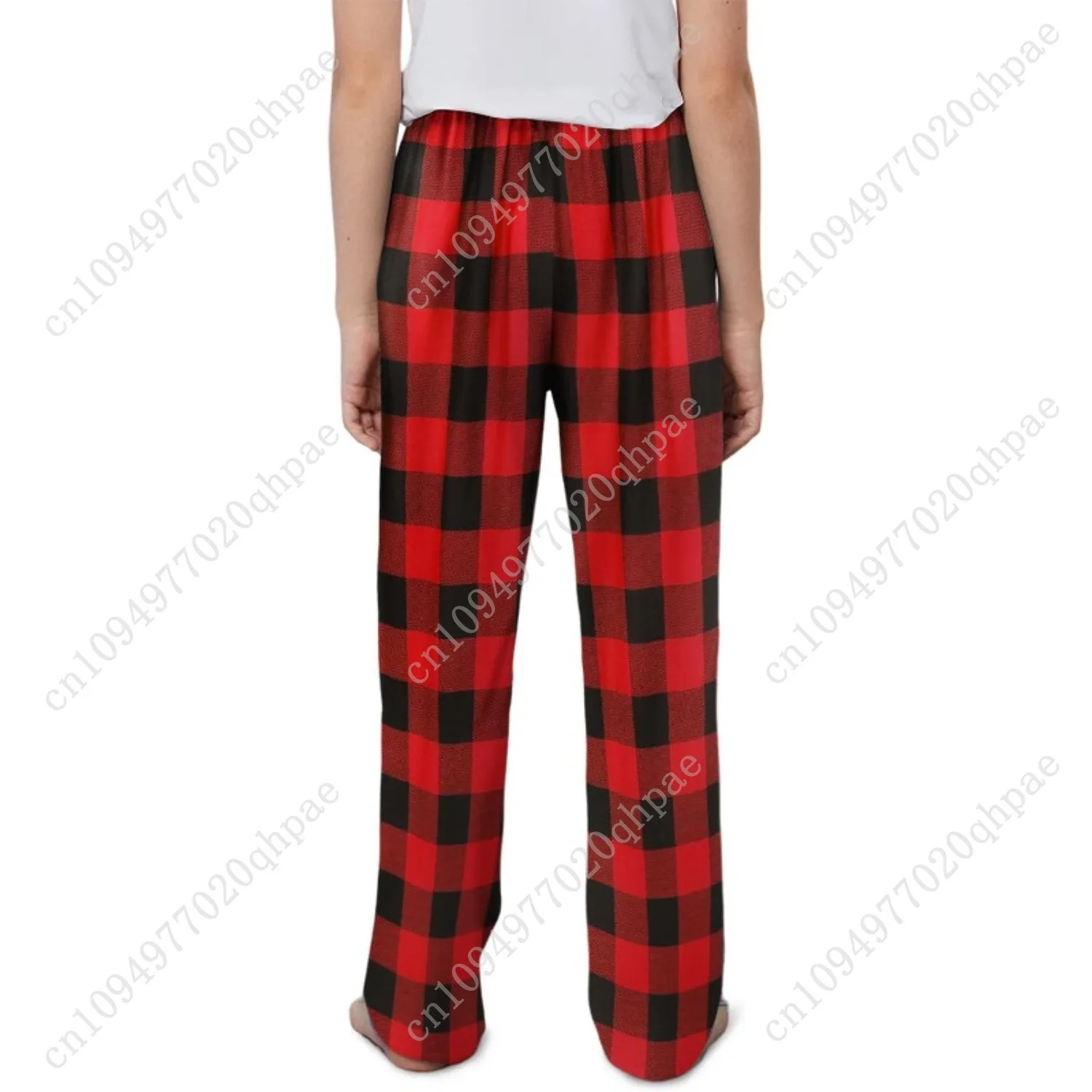 Storeofbaby بنطال كاجوال منقوش فضفاض بخصر مطاطي طويل مع جيوب