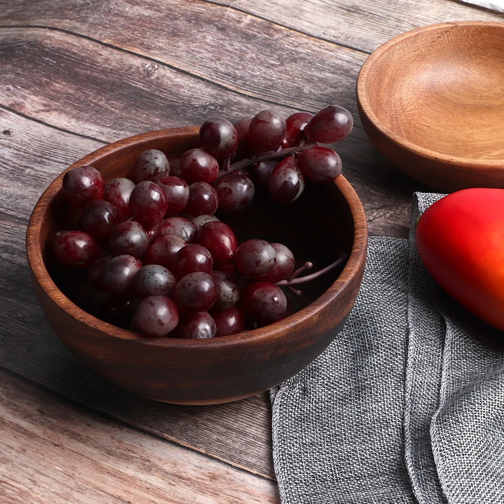 Handcrafted Wood Salad Bowl, Salad Container, Serving Utensils, Outdoor and Restaurant, 16x7cm