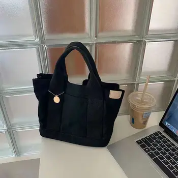 יומי שקית צהריים מעשי בד פשוט בד קטן תיק נשים וינטג 'תיקים לעבודה manding תיק נשים