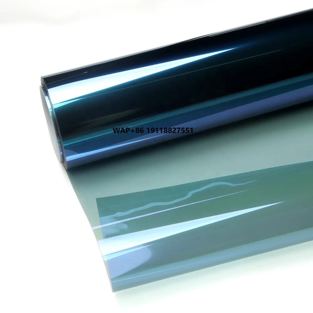 

Chameleon Car Window Tint Film 1.52*30m/roll PET UV Rejection Anti-Glare Heat-Insulation Explosion-Proof Protection Anti-Scratch