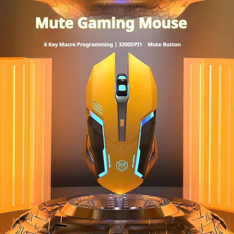 M10 Mouse USB Game Mouse Wired Macro Programming with Lighting Effect E-sports Special Mute Electric Notebook/Brain Desktop Mute