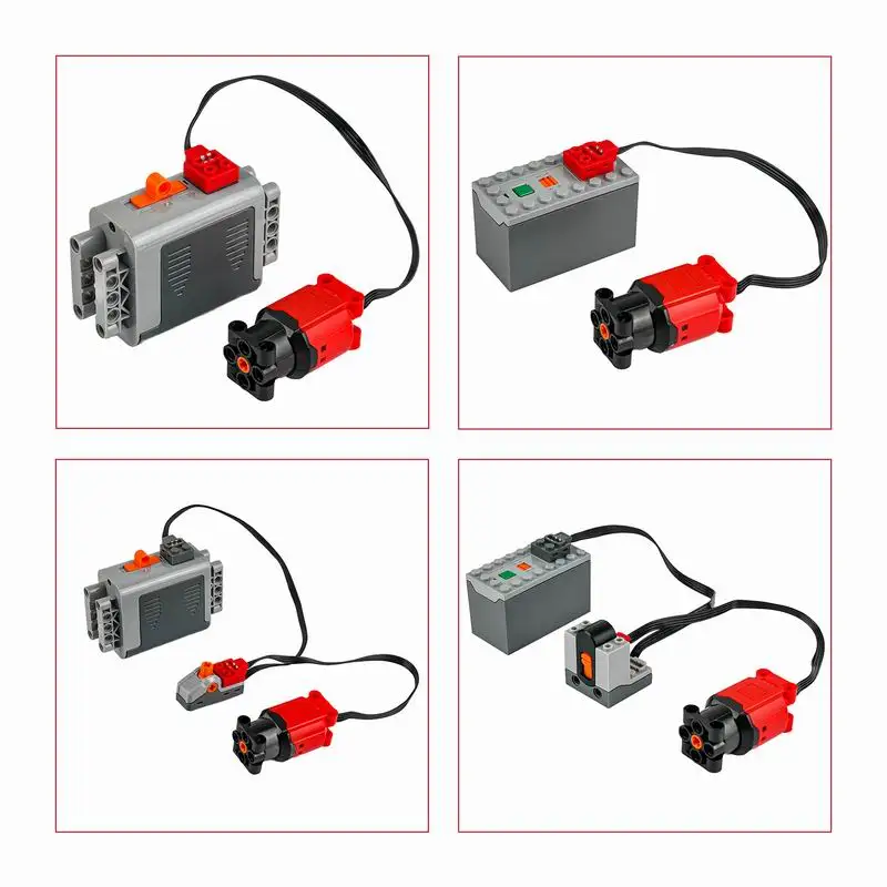 

88003 L Motor Red Plus High-Torque Power Function Motor for MOC Building Blocks DIY Car/Truck/Robot Compatible with Major Brands
