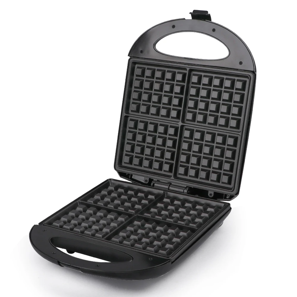 2022-hot-selling-black-mini-waffle-maker-machine-waffles-breakfast-maker-for-household-supports-customization