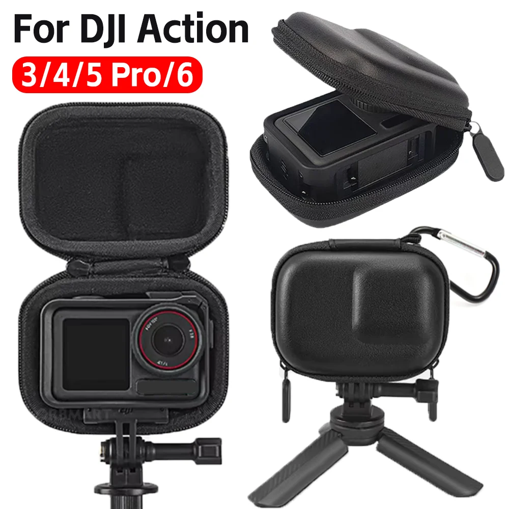 

Портативные дорожные сумки для DJI Action 3/4/5 Pro/6, сумка для переноски тела с альпинистским крючком, водонепроницаемые защитные чехлы из ЭВА с защитой от падения