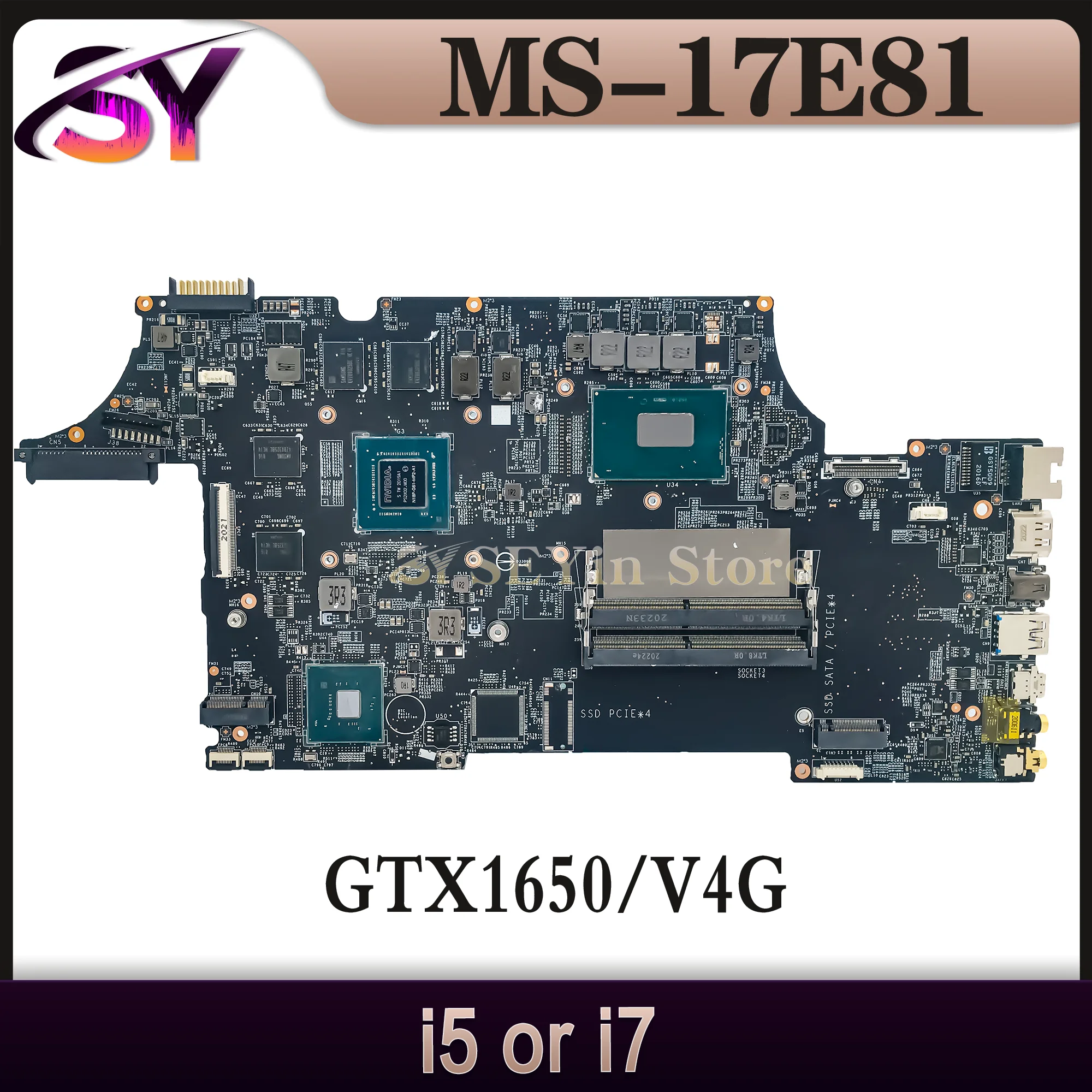 Mainboard For MSI MS-17E81 MS-17E8 Laptop Motherboard i5 i7 9th Gen GTX1650/V4G