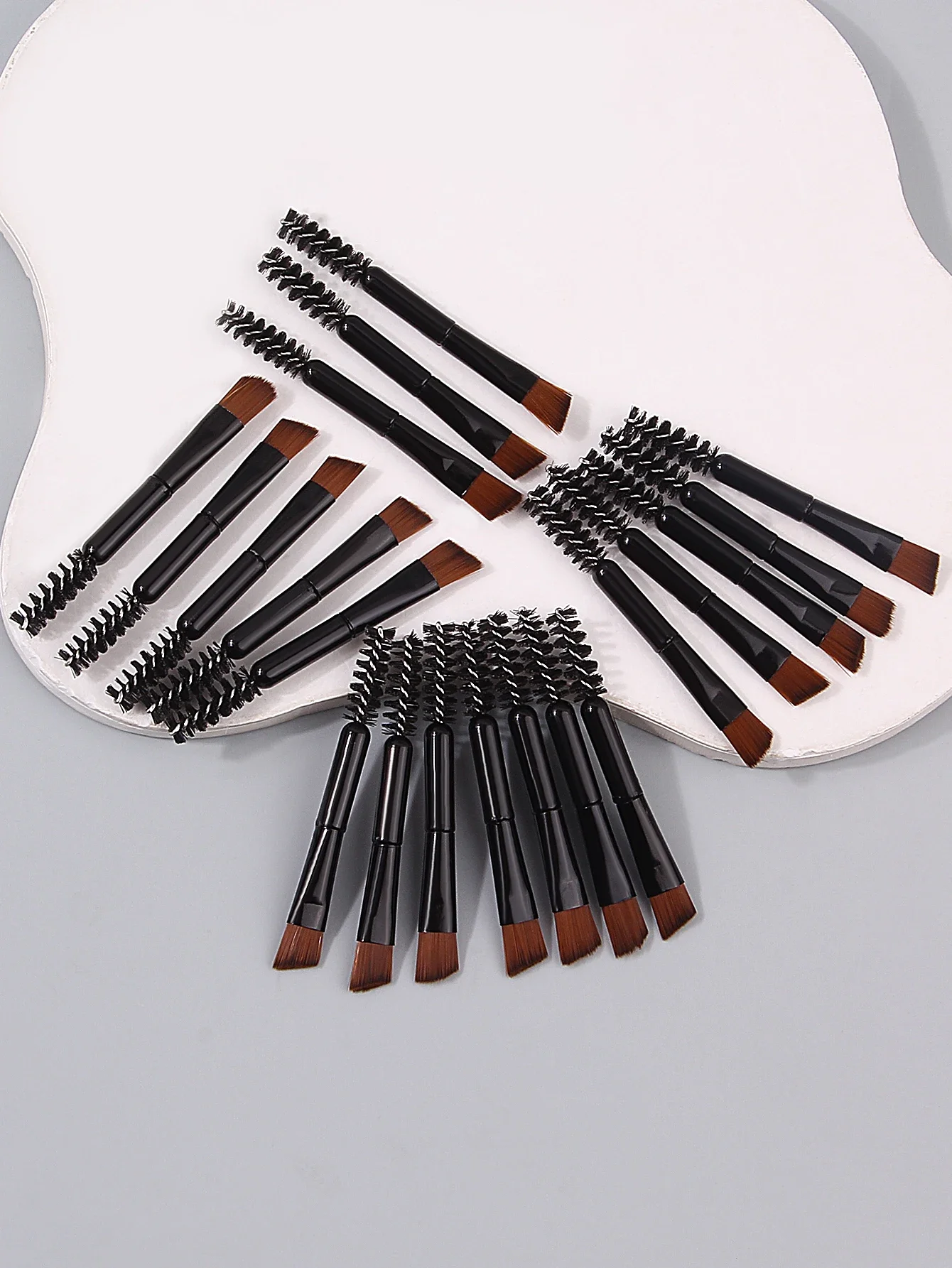 Mini pincel multifuncional para maquiagem de olhos, 20 peças, pincel de cílios de cabeça dupla, pincel de delineador, pente de cachos em espiral, pincel de sobrancelha